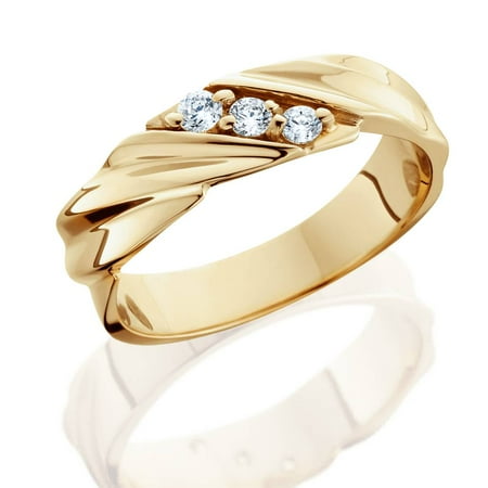 1/10ct Diamond 14K Yellow Gold Mens Wedding Ring | Walmart Canada