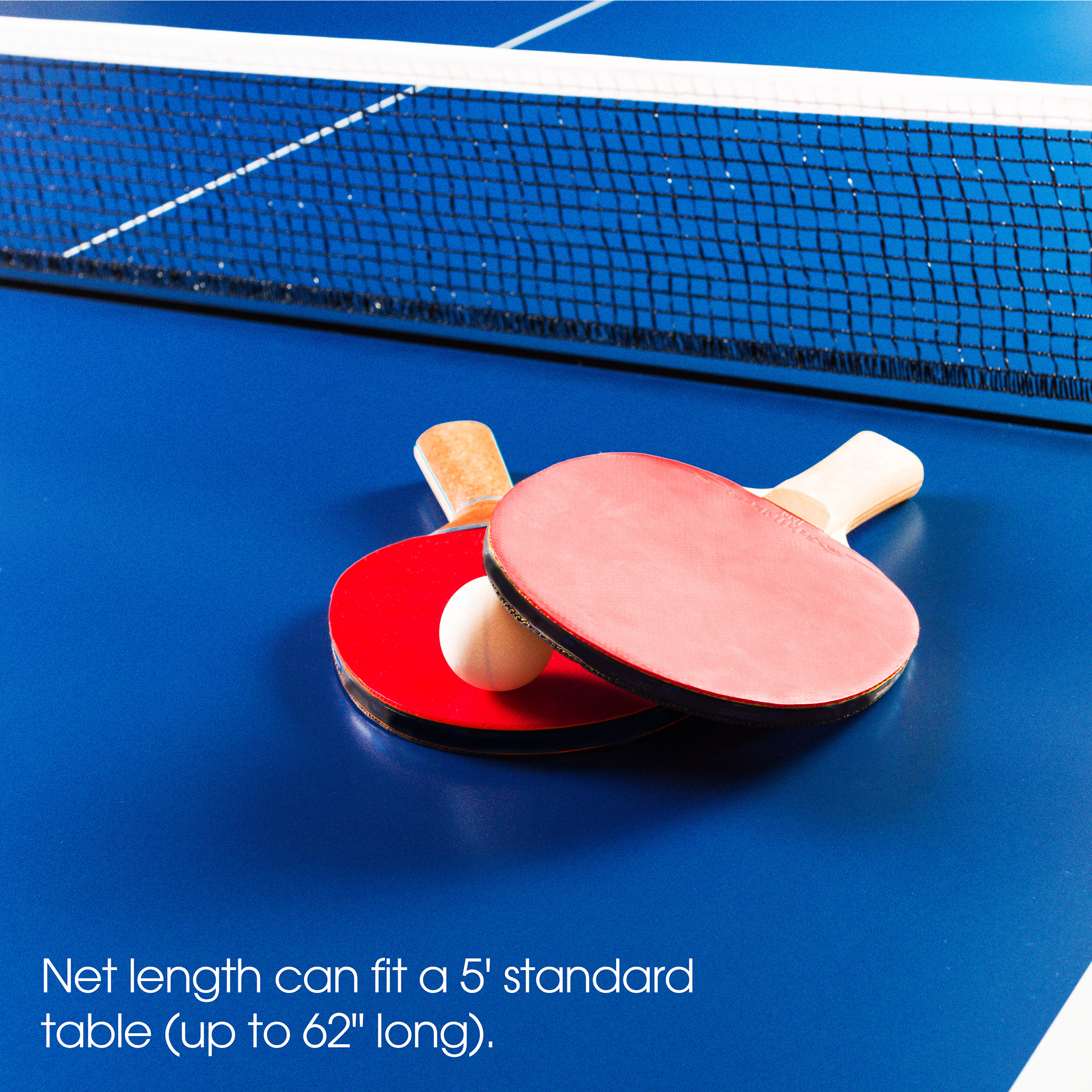 Hey Play Table Tennis Set with Retractable Net, Wooden Paddles, and Balls - image 3 of 7