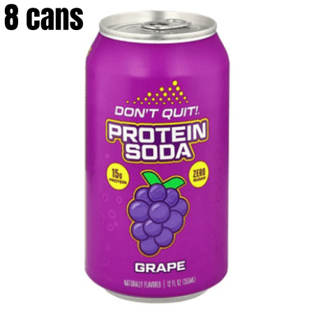 Don t Quit! Grape Protein Soda – 12 fl oz 8-Can Pack High-Protein Sparkling Beverage Don t Quit! Grape Protein Soda – 12 fl oz 8-Can Pack High-Protein Sparkling Beverage