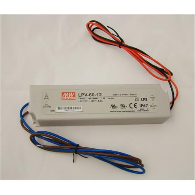 Waterproof Power Supply LPV-60-12 for MeanWell LED Advertising IP67 60W 12V 5A 