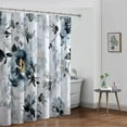 thumbnail image 5 of Extra Long 72"x84" Blue and White Floral Shower Curtain Set with Hooks,Watercolor Gentle Colors Flowers Bathroom Curtain,Modern Minimalist Waterproof Bath Curtain for Bathroom Decor, 5 of 6