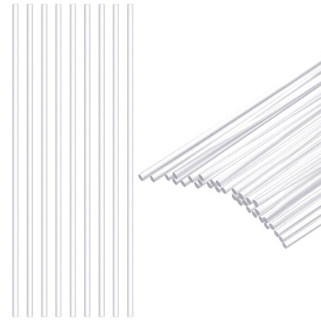 35Pcs 12Inch Transparent Acrylic Dowel Rods Assortment Kit Clear Acrylic Round Solid Bar DIY Model Material Plastic Roundelle Rods