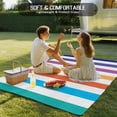 thumbnail image 5 of Fsddascl Colorful Striped Outdoor Rug for Patio/Deck/Porch, Non-Slip Large Area Rug 6 x 9 Ft, Rainbow Color Abstract Art Indoor Outdoor Rugs Washable Area Rugs, Reversible Camping Rug Carpet Runner, 5 of 5