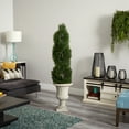 thumbnail image 5 of Nearly Natural 5' Double Pond Spiral Cypress Artificial Topiary (Indoor/Outdoor), Green, 5 of 5