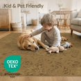 thumbnail image 4 of ODIKA 5'x7' Washable Area Rug Non-Slip, Low Pile, Stain Resistant Abstract Distressed Terracotta Scroll With Olive Floral Accents Vintage Flowing for Guest Room, Lounge, Apartment, 4 of 7
