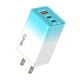 thumbnail image 5 of Cargador rápido de puerto múltiple QC3.0 LED de 65W con efecto degradado, azul, 5 of 6