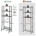 thumbnail image 4 of Capri 3-Shelf Over the Toilet Storage, Freestanding Wooden Bathroom Organizers and Storage Shelf, Metal Frame, Space Saver, Rustic Brown, 4 of 10