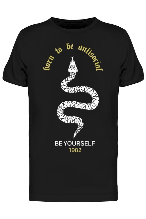 Born To Be Antisocial T-Shirt Men -Image by Shutterstock, Male Large
