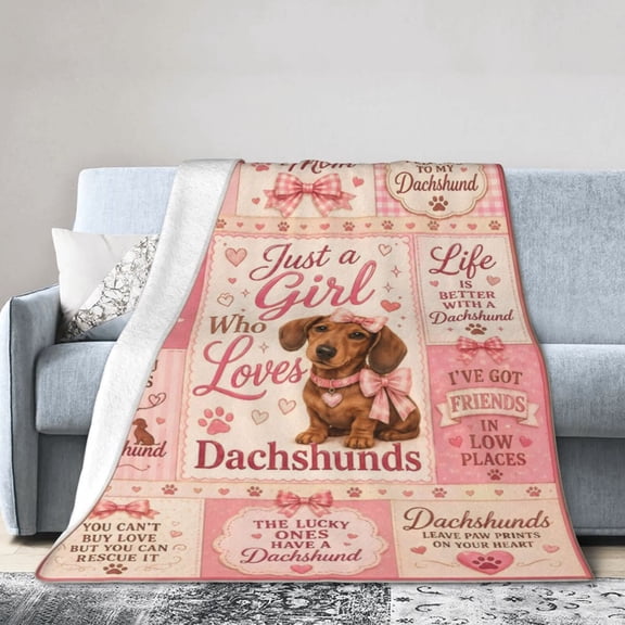 Dachshund Blanket Gift Throw Blanket Cozy Soft Dog Mom Gift for Women Pet Lover Home Decor 50x40