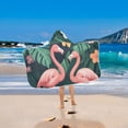 thumbnail image 2 of Yayeee Kids Hooded Towels Toddler Soft Absorbent Beach Bathing Wrap 50" x 23.5", Flamingo Leaves Pattern, 2 of 5