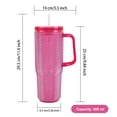 thumbnail image 2 of Vaso con agarradera Textura diamante doble pared 1000 ml con popote Rosa, 2 of 6