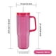 thumbnail image 2 of Vaso con agarradera Textura diamante doble pared 1000 ml con popote Rosa, 2 of 6