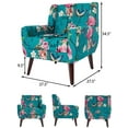 thumbnail image 5 of DREAMSIDEA Accent Chair Modern Upholstered Armchair for Living Room Button Tufted Reading Chair Bedroom Dorm Office,Pattern Blue, 5 of 5