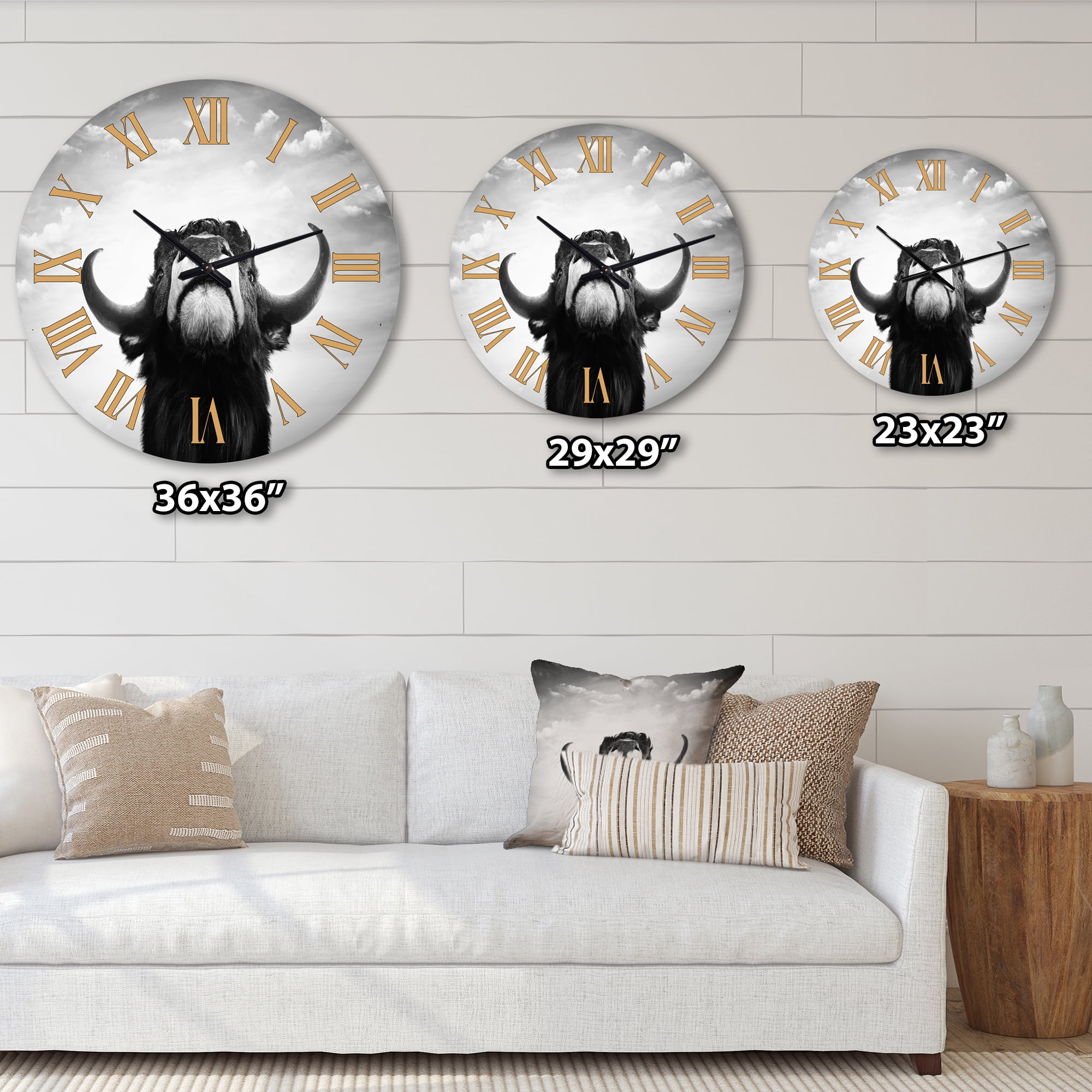 Designart 1 in Quartz Farmhouse Wall Clock