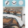thumbnail image 4 of Quilts Twin Size, Blue Brown Texas Star Soft Comforter Bedding Set for Bed, Retro Country Star Farmhouse Wooden Lightweight Quilted Bedspread with Pillow Cover(2 Pieces) for All Season, 68x86 Inch, 4 of 6