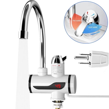 110V Electric Instant Tankless Water Heater - Fast Heating Faucet for Kitchen and Bathroom,Under-Sink Inflow Model