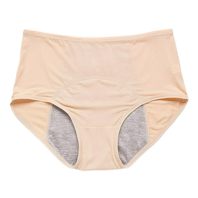 Women Incontinence Underwear Washable, Leakproof Underwear for Women  High-Waist Cotton Panties 50ml for Bladder Leakage  (3X-Large,Orange-Beige,2pack)
