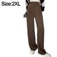 thumbnail image 2 of Pantalones largos elegantes de cintura alta y color liso para oficina para mujer, 2 of 6