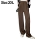 thumbnail image 2 of Pantalones largos elegantes de cintura alta y color liso para oficina para mujer, 2 of 6