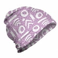 thumbnail image 1 of Abstract Unisex Beanie, Rhythmic Scribble Motifs, Hiking Outdoors, Lilac Quartz and White, by Ambesonne, 1 of 1