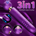 thumbnail image 2 of Powerful head, personal stick style telescopic massager, quiet handheld electric back massager with 10 vibration modes, quiet waterproof - USB charging wireless massager accessory, 2 of 9