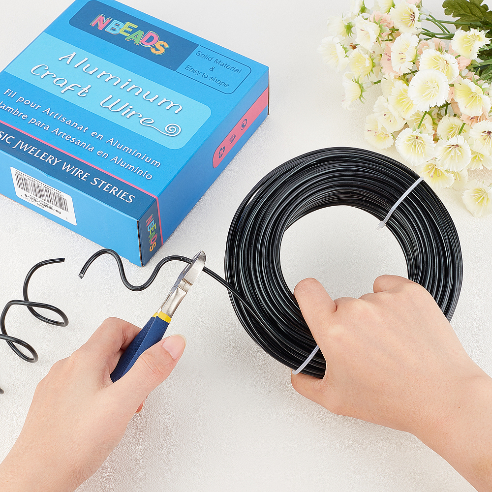 1 Roll 9 Gauge Aluminum Wire 25m Black Aluminum Modelling Craft Wire for Jewelry Craft Modelling Making Armatures and Sculpture 3mm in Diameter DIY