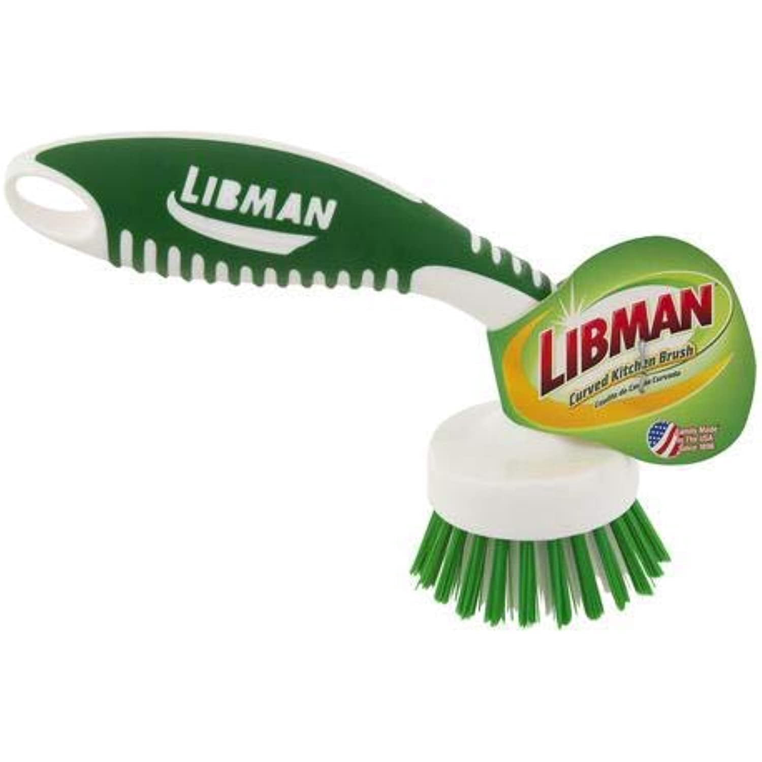 Libman Küchenbürsten Set - 4 Stück, Mit Gummigriff Und Schaber, Grün/weiß