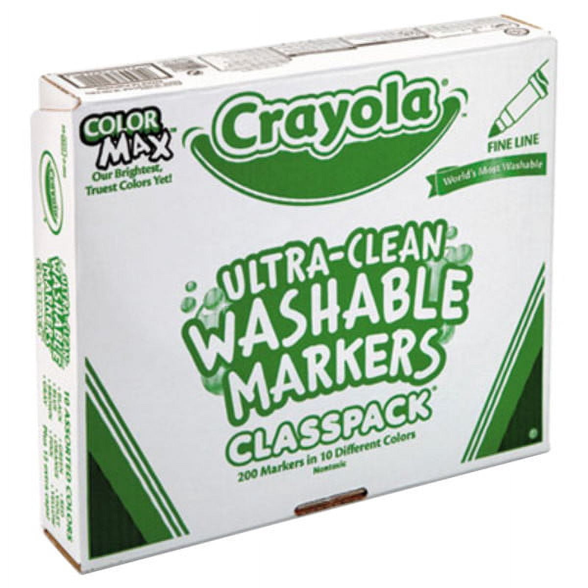 Crayola 588211 Classpack Ultra-Clean 200 Assorted Fine Point Washable Markers