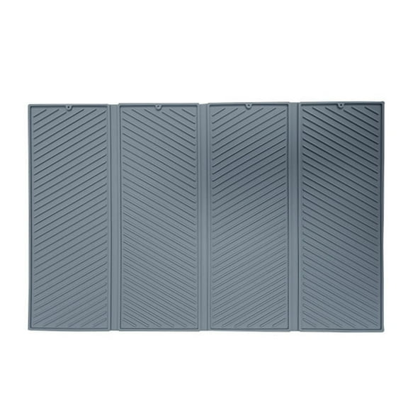 Silicone Dish Drying Mat - Large Heat Resistant Non-Slip Foldable Silicone Sink Mat, Quick Dry Silicone Drying Mat for Kitchen Counter, Dish Drying Mats for Kitchen Counter