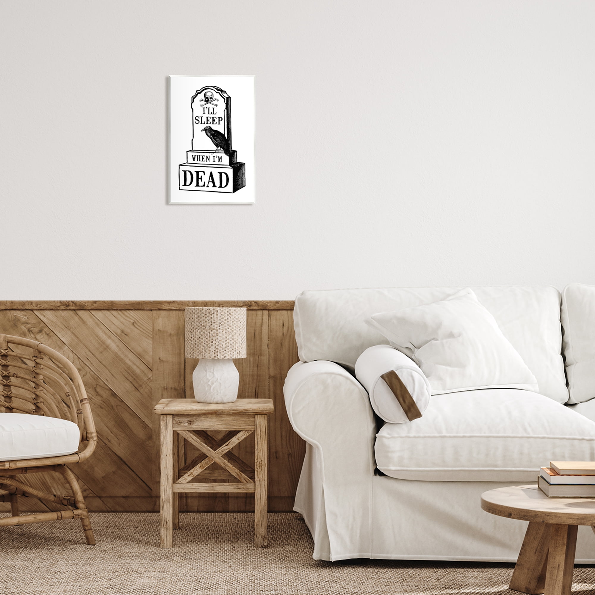 Stupell Industries Sleep When Dead Phrase Holiday Painting Unframed Art Print Wall Art, 10 x 15