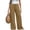 Khaki, variant on Wide Leg Palazzo Pants for Women Drawstring Elastic Waist Solid Pants Causal Summer Beach Vacation Pants, 2XL