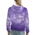 thumbnail image 7 of Cauagu Snowfall Sky White Purple for Women's Hooded Sweatshirts Pullover Hoodie for Women Fall Workout Sweat Long Sleeve Preppy Sweatshirts-Large, 7 of 7