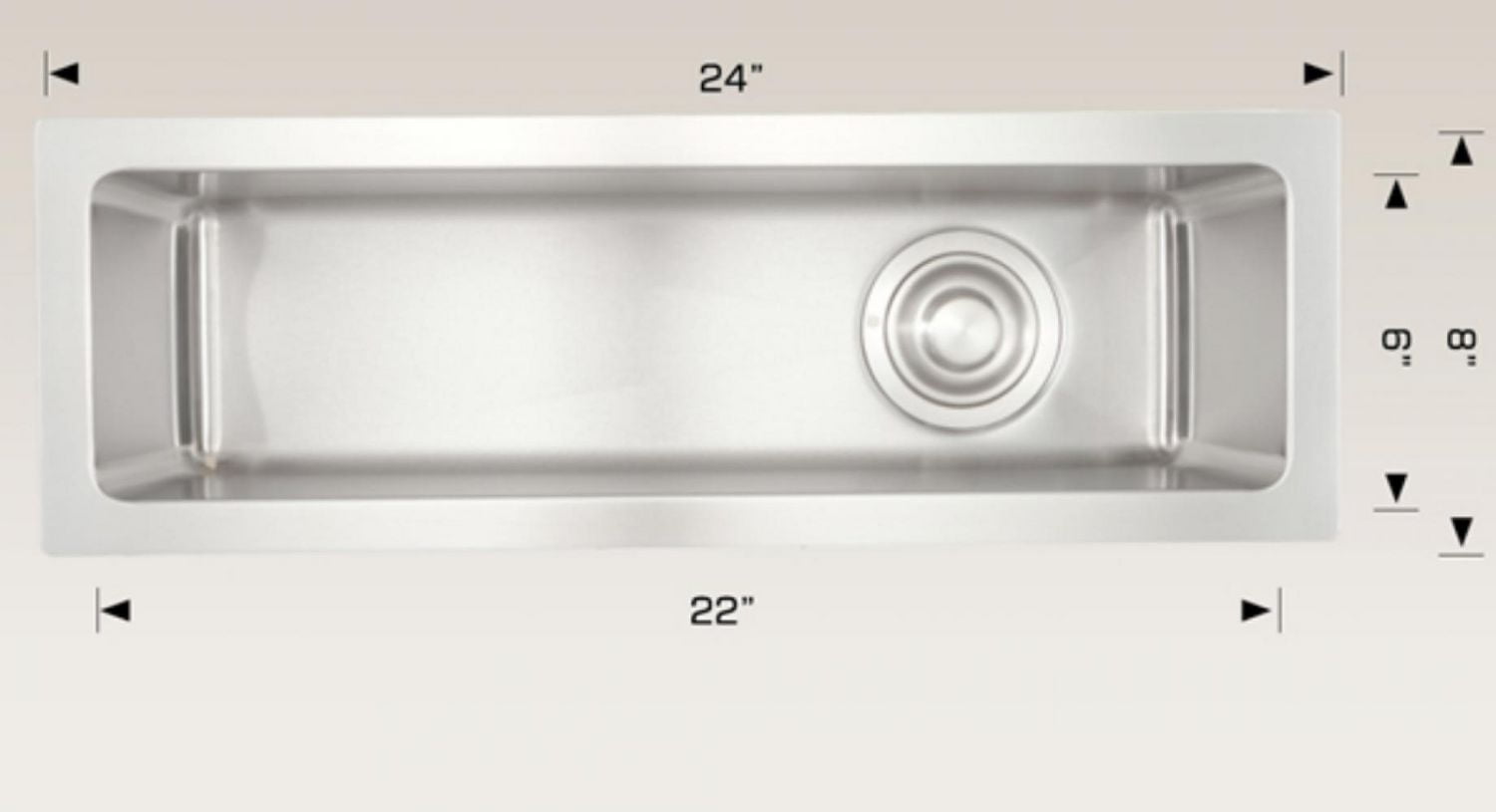American Imaginations 24-in. W CSA Approved Stainless Steel Kitchen Sink With 1 Bowl And 16 GaugeAI-34865
