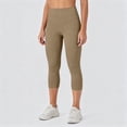 thumbnail image 6 of PEIBang Women's Quick Dry Slim Fit Capri Athletic Pants,Elastic High Rise Side Split Stretch Calf Leggings for Daily Loungewear, 6 of 8