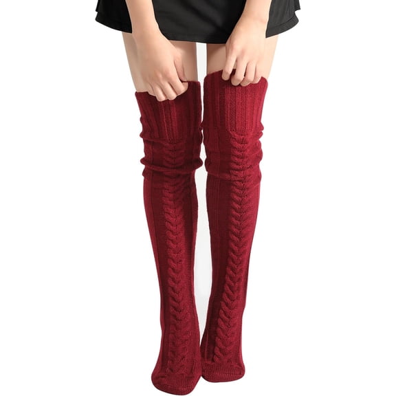 CAILDANL Thigh High Socks - Over Knee High Socks for Women, Knitted Thigh Tigh Boot Stockings Leg Warmers