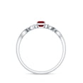 thumbnail image 3 of Rosec Jewels Real Princess Cut Ruby Promise Ring for Women - Celtic Knot Ring - AAA Quality - Ready to Gift with Jewelry Box, 18K White Gold, US 9.00, 3 of 9