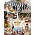 thumbnail image 5 of Black White Stripe Table Cloth, Modern Minimalist Geometric Striped Waterproof Tablecloth for Rectangle Tables, Reusable Washable Fabric Table Cover for Restaurant Kitchen Dining Tables 54"x108", 5 of 6
