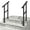 Black#3, variant on , Hand Rails for Outdoor Steps, 1-2 Step Handrail 2 Pack, Black ,Carbon Steel ,