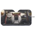 thumbnail image 3 of HUIACONG Cool Black Cat Driving Print Car Windshield Sun Shade Heat and UV Protection for Auto Sedan Trucks, Protect Interior Foldable Cars Interior Accessories Custom-fit, 3 of 7