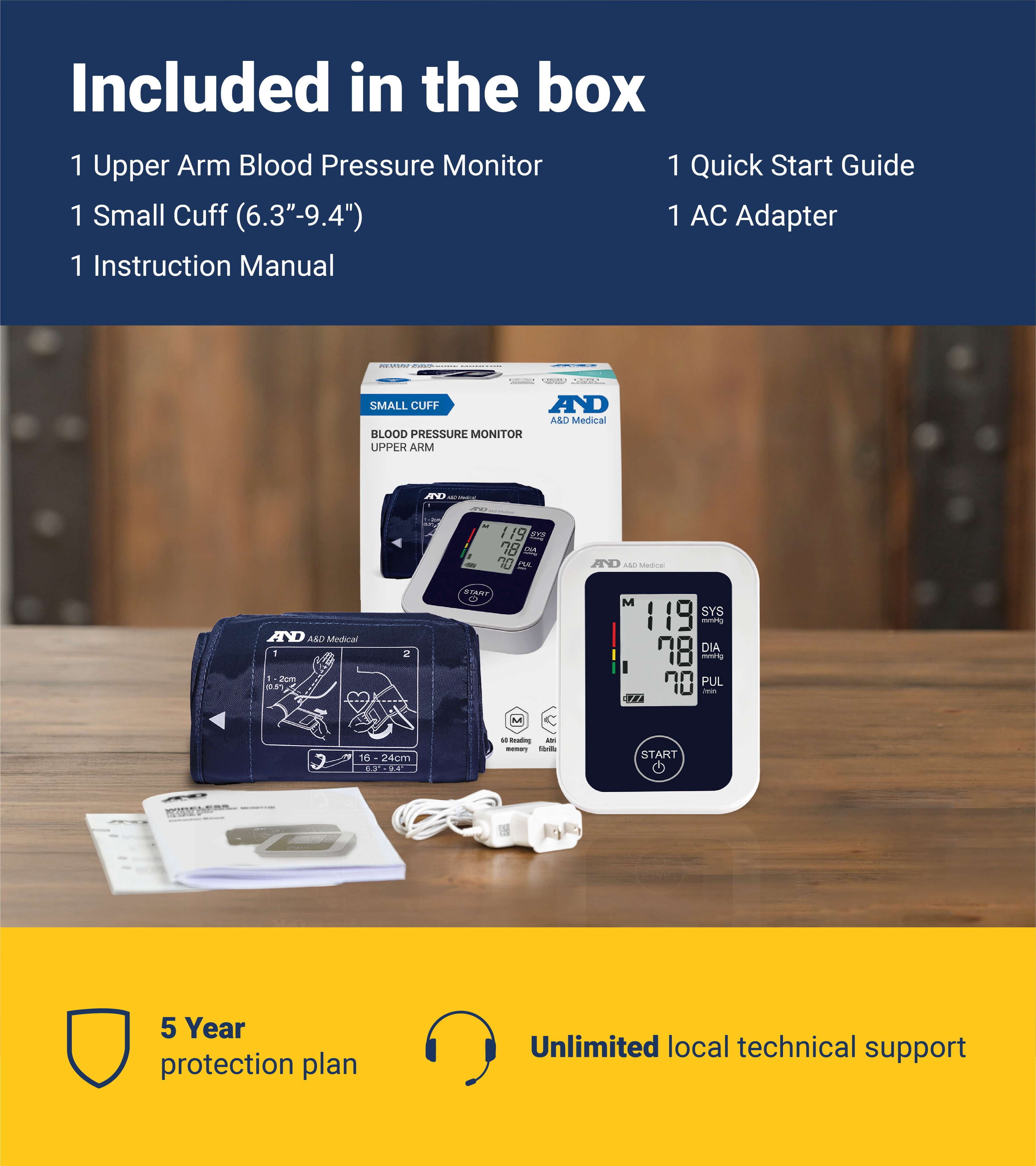 A&D Medical UA-651SAC Heart Rate Detection Digital Upper Arm Blood Pressure Monitor with Small Cuff