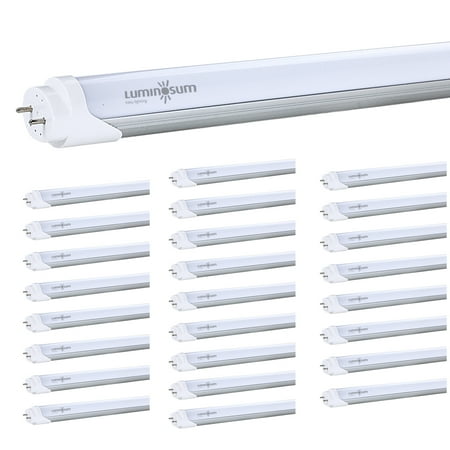 

LUMINOSUM T8/T10/T12 4 Foot LED Light Tube 20W 48 inch 40W Equivalent Natural White 6000K Frosted Cover Dual-end Powered Ballast Bypass Retrofit ETL Listed 25-Pack…