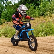 24V Electric Dirt Bike for Kids 8-14, Kids Motorcycle Electric Bike Motor Bike with Authentic Motocross Dirt Bikes Geometry, Rear-Wheel Drive, High-Torque, Kids Electric Dirt Bike
