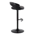 thumbnail image 5 of Grotto Adjustable Bar Stool, Black Bar Stools, Bar Chairs, Swivel Bar Stools, Bar Stools Set of 2, Bar Stools for Kitchen Counter (Black Wood, Black), 5 of 6