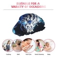 thumbnail image 6 of KLL Futuristic Blue Light White Tiger Pattern Shower Cap & Bath Cap for Women,Reversible Oversized Waterproof Shower Caps for all Hair Lengths,Elastic Reusable Bathing Hair Cap, 6 of 6