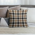 thumbnail image 6 of Brown And Black Tartan Plaid Scottish Soft Plush Throw Pillow Covers 24"x24" Decorative Cushion Cases with Hidden Zipper for Sofa Couch Bed Living Room, Pillow Cover Only Made in USA, 6 of 6