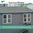 thumbnail image 3 of 4 x 10 ft Metal Outdoor Storage Shed with 2 Windows, Lean to Storage Sheds W/lockable Door, Foundation & Air Vents, All Weather Waterproof Garden Tool House for Backyard, Patio, Lawn, Gray, 3 of 7