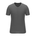 thumbnail image 6 of fatyb Men's V Neck Muscle T Shirts Casual Short Sleeve Ribbed Tees Stretch Bodybuilding Workout Tops, 6 of 6