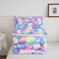 thumbnail image 5 of Manfei Amphibian Axolotl Print Full Size Comforter Sets,Aquatic Animal Bedding Comforter Set,Colorful Stars Reversible,3-Piece,1 Comforter and 2 Pillowcases, 5 of 7