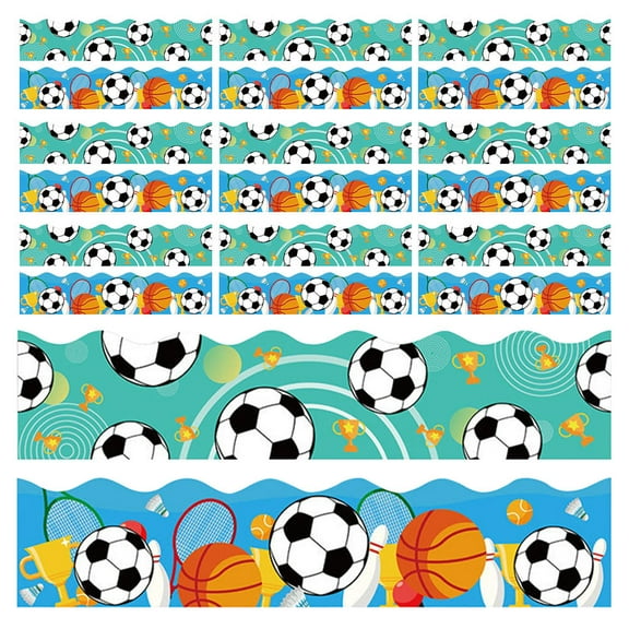 HONMEET Sports-Themed Bulletin Board Borders 60 Sheets in Multi Colors for Teachers and Children