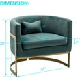 thumbnail image 5 of Andeworld Upholstered Velvet Accent Chair Modern Wide Arm Chair for Living Room Bedroom Armchair Barrel Chair Leisure Chair Lake Blue with Gold Legs, 5 of 6